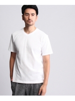 サマーVネックTシャツ/ホワイト(002)