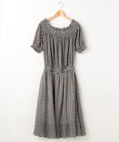 シャーリングマキシワンピース(ギンガムチェック/ドット)