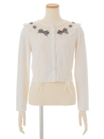 ストライプカットカーディガン/ピンク