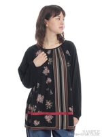 スプリンクルフラワースカーフプリントプルオーバー/ベージュ