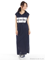 フードロングワンピース/グレー