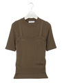 ベーシック5分袖トップス/KHAKI