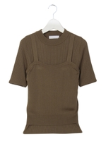 ベーシック5分袖トップス/KHAKI