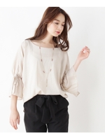 レーヨンリネンコクーンブラウス/ライトベージュ(051)