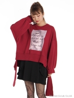 女の子フォト変形プルオーバー/ボルドー