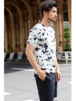 【AZUL by moussy】タイダイクルーネックTEE/柄WHT