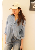 ライトオンスデニムスキッパーシャツ/ライトインディゴ1(111)