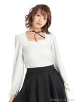 レースチョーカー風ラメTOPS/ホワイト