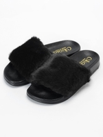 CHIARA ファーサンダル/ブラック