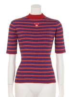 LAME BORDER KNIT/RED×BLUE