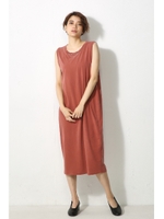 【AZUL by moussy】ノースリーブピグメントワンピース/D/ORG