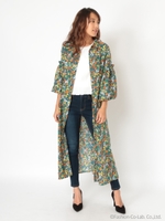 袖取り外しフラワーワンピース/ネイビー