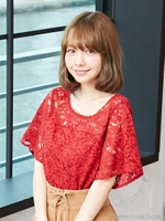 レースフレアー袖/ＴＯＰＳ/ターコイズグリーン