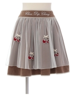 チョコディップチェリースカート/ブラウン