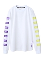 DRY L/S TEE NEON COL. PRINT/ホワイト
