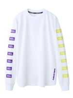DRY L/S TEE NEON COL. PRINT/ホワイト