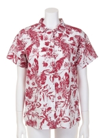 [Balcony and Bed]トロピカルPTブラウス/BLK