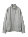 PLAID STAND COLLAR ZIP JACKET/ネイビー