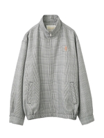 PLAID STAND COLLAR ZIP JACKET/ネイビー