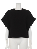 [GREED]POWDERY DOUBLE CLOTH Band Sleeve Blouse/BLACK