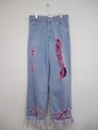 damaged denim pants/PINK