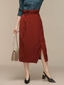 ハイウエストベルトスカート/レンガ