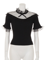 DR tulle knit/ボルドー