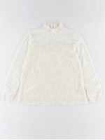 ・レースハイネックプルオーバー/ブラック