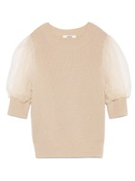 シースルースリーブニットプルオーバー/BEG