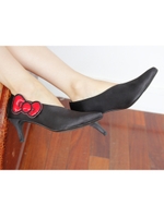 ハローキティリボンハイヴァンプパンプス/BK