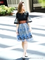 フラワー切り替えワンピース[DRESS/ドレス]/オフホワイト