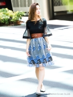 フラワー切り替えワンピース[DRESS/ドレス]/オフホワイト