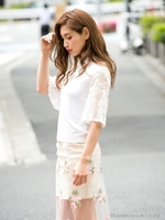 刺繍スリーブニット[DRESS/ドレス]/ベージュ