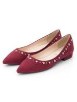 【EVOL】ILIMA スタースタッズフラットパンプス BJ7529/ベージュスエード