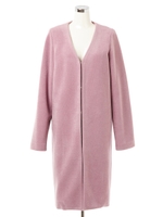 ウールノーカラーコート/ブルー