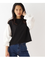 異素材キャンディスリーブプルオーバー/ブラック(019)