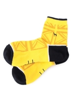 幾何学柄ショートソックス/イエロー(032)