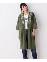 ◆刺繍ガウン+ロゴプルオーバー/カーキ(027)