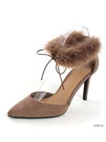 アンクルファーセパレートパンプス/BLACK