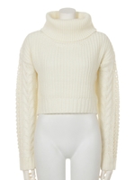 デザインスリーブニット/ホワイト