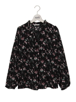 リボンチョーカーキャンディブラウス/花柄ブラック