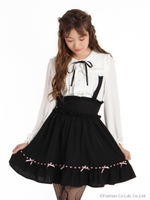 サス付ハシゴレースリボンスカート/ブラウン