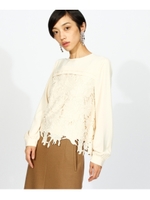 【洗える】スイビブラウス/ネイビー(093)