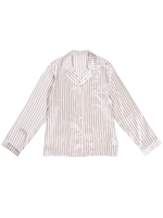 シルクパジャマストライプ長袖/BEIGE