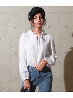 【chille anap】フリル衿前リボントップス/WH