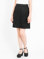 【WEB限定価格】幾何学レーススカート/ブラック