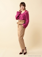 ウエストフリルコーデュロイパンツ/ベージュ