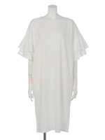 フリルスリーブチュニックOP/O/WHT