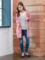 天竺ミドル丈/カーデ/キャメル