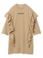 RUFFLE SWEAT DRESS/チャコール